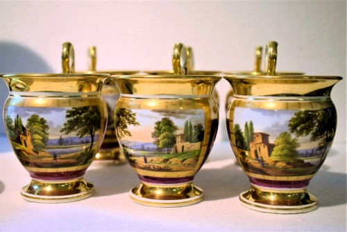 Antiquités - Hand-painted Porcelain Service - Paris Manufacture - 19th century